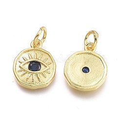 Pendentifs avec zircon cubiques à micro-pavés en laiton&nbsp;KK-P187-17B-G