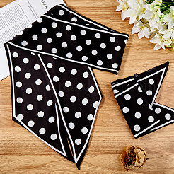 Sciarpa in tessuto di seta imitato con motivo a pois per donne e ragazze&nbsp;AJEW-WH20006-266