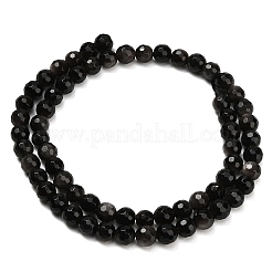 Natürliche silberne Obsidianperlenstränge&nbsp;G-C280-B08-6mm