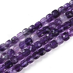 Natürliche lila Fluorit Perlen Stränge&nbsp;G-P553-E02-03
