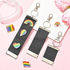 3 porte-clés présentoir à épingles en ruban polyester&nbsp;KEYC-YW00250