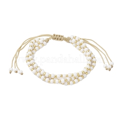 Undurchsichtige runde Glasperlen geflochtene Perlenarmbänder für Frauen&nbsp;BJEW-JB12015