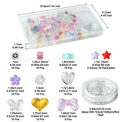 106 Stück 11 Stile transparente Acrylperlen in gemischten Farben mit stark dehnbarem&nbsp;OACR-FS0001-60