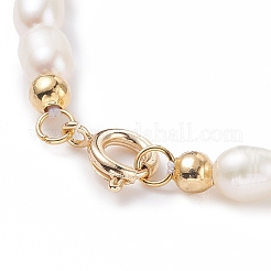 Armbänder mit natürlichen Perlenperlen und Federringverschlüssen aus Messing für Frauen&nbsp;X-BJEW-JB08037