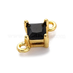 Breloques connecteurs en laiton et zircone cubique en forme de losange&nbsp;KK-F894-12G-04