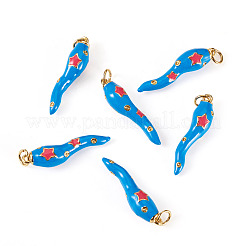 6 Stück Messing-Emaille-Anhänger&nbsp;KK-SW0001-08A