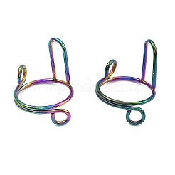 4 stücke 4 farben beschichtung (ip) 304 edelstahl bogen einstellbare ring für unisex&nbsp;RJEW-H230-03M