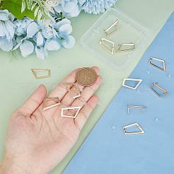 12 Stück Messing ausgehöhlte Trapez-Ohrstecker&nbsp;KK-BC0011-02