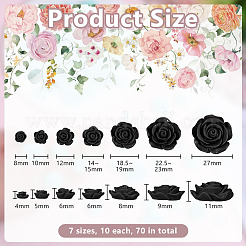 70 Stück 7 Stile Kunststoff-Cabochons&nbsp;KY-DR0001-03B