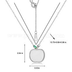 Collier pendentif pomme en jade blanc naturel anti-ternissement hetian&nbsp;JN1079A