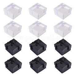 12 Stück quadratische Aufbewahrungsboxen aus Papier für Schmuckringe und Geschenke in 2 Farben&nbsp;CON-TA0001-18