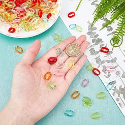 700pcs 7 Farben transparente Acrylverbindungsringe&nbsp;TACR-FH0001-08