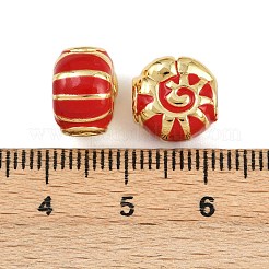 Cuentas de esmalte europeo de latón&nbsp;KK-D421-10G-02