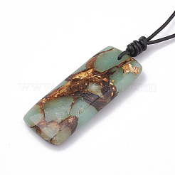 Anhänger aus Bronzit und Aqua Terra Jaspis&nbsp;NJEW-S202-002