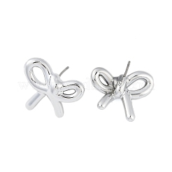 Orecchini a bottone in plastica bowknot ccb da donna&nbsp;EJEW-Q382-07P