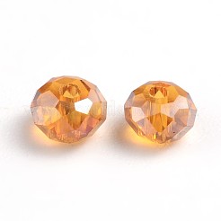 Chapelets de perles en rondelles facettées en verre électrolytique&nbsp;EGLA-X0003-4x3mm