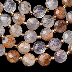Natürliche violette Phantomquarz-Perlenstränge aus violettem Lodolith&nbsp;G-K389-B88-01