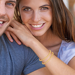4 Stück 2 Farben 201 Edelstahl runde Perlen Stretch-Armbänder Set für Männer Frauen&nbsp;BJEW-BC0001-15A
