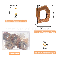 DIY 16 Stück Holz-Ohrring-Bastelset&nbsp;DIY-OC0006-42