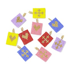 2 pièces 2 style fait à la main miyuki japonais graine métier à tisser motif perles de rocaille&nbsp;PALLOY-MZ00132