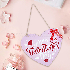 Holzschild zum Thema Valentinstag&nbsp;AJEW-GF0013-09