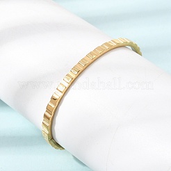 Bracciali rigidi da donna in acciaio inossidabile 304 con cerniera e texture.&nbsp;SA-CBAC920-18G