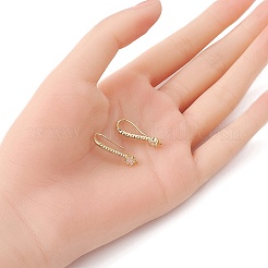 Latón micro pavimenta claro ganchos de aretes de circonio cúbico&nbsp;ZIRC-YW0001-03G
