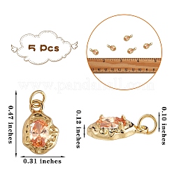 10 breloques en laiton micro pavé de zircone cubique&nbsp;ZIRC-SZ0003-32C