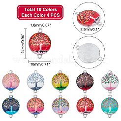 40 stücke 10 farben zinklegierung emaille verbinder charms&nbsp;ENAM-PH0002-40