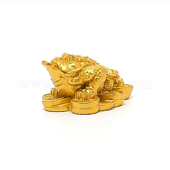 Crapaud en résine et ornements en cuivre&nbsp;LS-DJEW-WH0016-02
