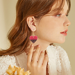 Kit de fabrication de boucles d'oreilles pendantes en forme de cœur&nbsp;DIY-OC0007-91
