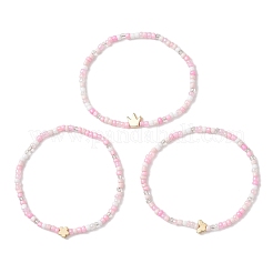 3 Stück elastisches Armband aus Glasperlen&nbsp;BJEW-MZ00298