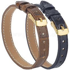 2 Stück 2 Farben Leder strukturierte Armband Riemen Schiebearmbänder für Schiebe-Charms&nbsp;AJEW-CL0002-98