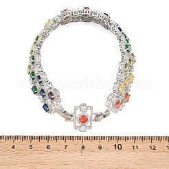 Bracelets de tennis en laiton platine sertis de micro-pavés de zircone cubique&nbsp;BJEW-B160-11P