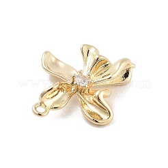Verbindungsanhänger mit durchsichtigem Zirkonia-Pavé aus Messing&nbsp;KK-Z061-04G