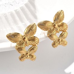 Ohrstecker aus 304 Edelstahl für Damen&nbsp;LS-EJEW-K306-24G