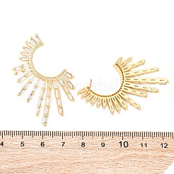 Orecchini a bottone con sole di zirconi cubici&nbsp;EJEW-G341-07G