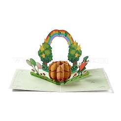 Rechteckige 3D-Popup-Grußkarte aus Papier&nbsp;AJEW-F065-01