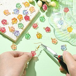 30 Stück 5 Farben handgefertigte Bunte Malerei-Anhänger&nbsp;PALLOY-CJ0002-66