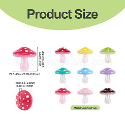 20 perle acrylique opaque lumineuse à placage UV&nbsp;OACR-TA0005-13