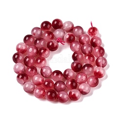 Gefärbt natürlichen weißen Jade Perlen Stränge&nbsp;G-T138-8mm-210-16
