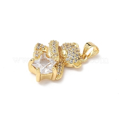 Pendenti in ottone con micro pavè di zirconi e vetro&nbsp;KK-Q068-08G