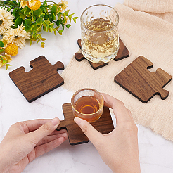 Tapis de tasse en bois de noyer noir&nbsp;AJEW-WH0347-06
