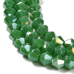 Brins de perles de verre galvanisées de couleur unie opaque&nbsp;GLAA-F029-P4mm-A08