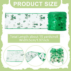 Polyesterband mit Kleeblatt-Aufdruck zum St. Patrick's Day&nbsp;OCOR-WH0100-72
