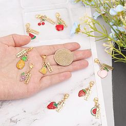 Colgante de aleación esmaltada con temática de frutas&nbsp;HJEW-CA0001-44
