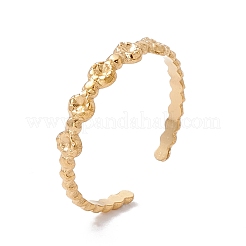 Anello polsino aperto rotondo piatto in acciaio inossidabile 304 placcato ionica (ip) per donna&nbsp;RJEW-H107-08G