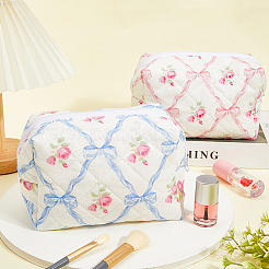 2 Stück Kosmetiktasche aus Baumwolle und Polyester mit Blumendruck&nbsp;AJEW-CN0002-82
