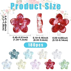 180 Stück 9 Farben Backfarbe transparente Glasperlen&nbsp;DGLA-YW0001-69