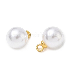 Colgantes de perlas de imitación de latón y plástico ABS&nbsp;PL-CBABB5B-01A-G